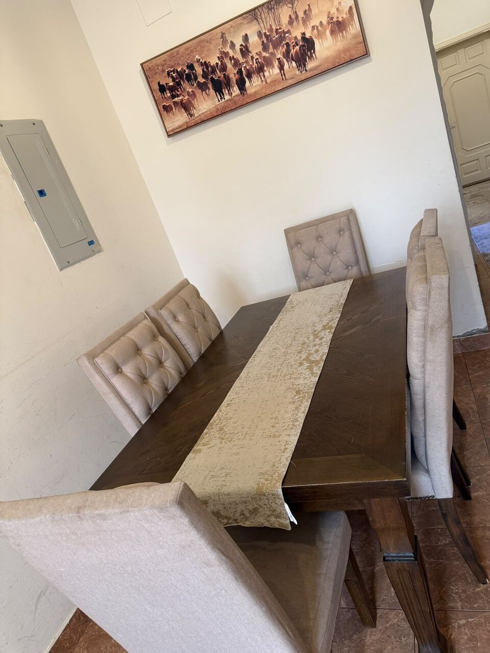 Salamah, Furniture, SAR 500,  For Sale: Classic Wooden Dining Table With 6 Chairs &ndash; Only SAR 500!