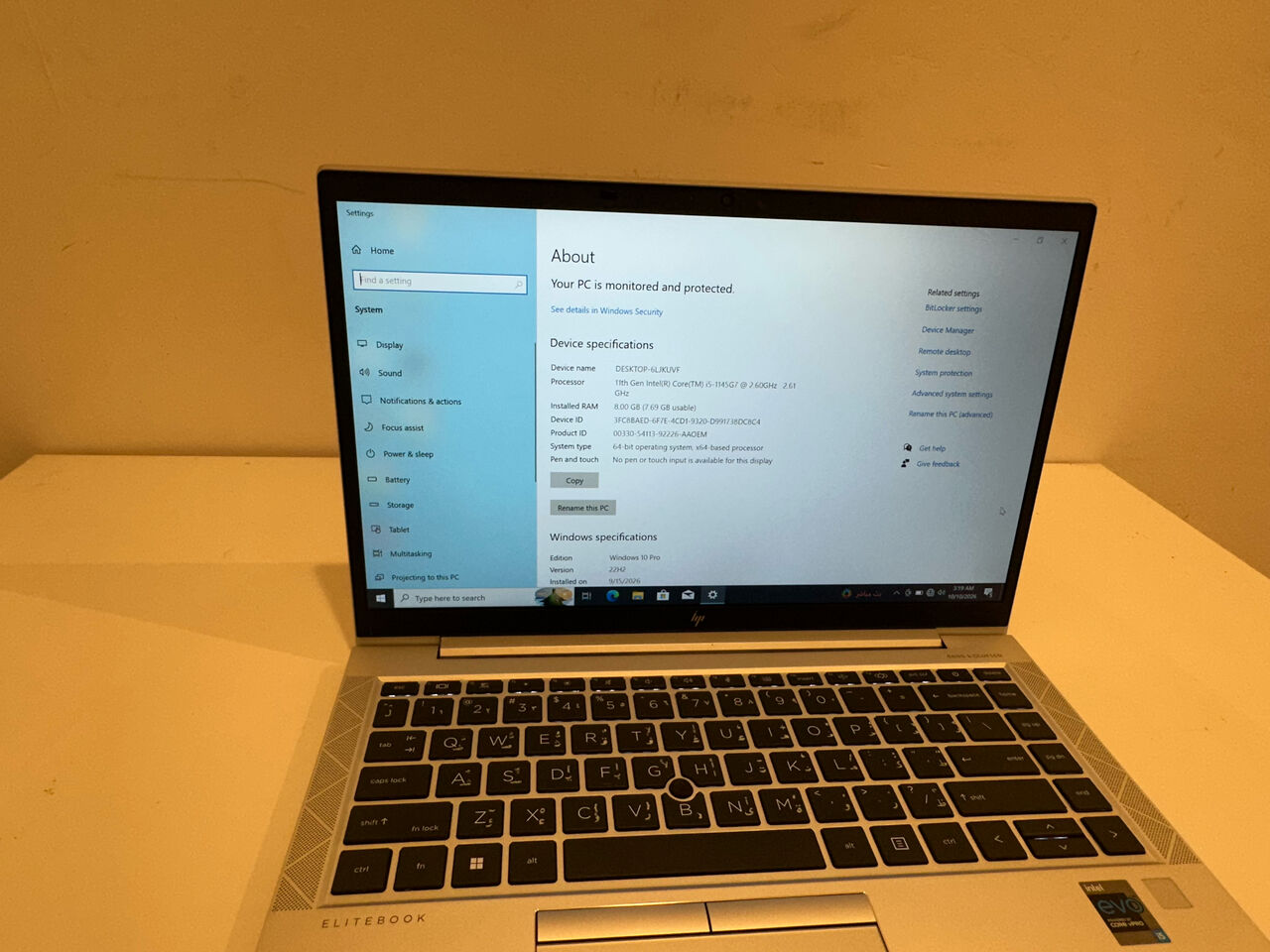 Al Aziziyah, Computers, SAR 1150,  HP EliteBook 840 G8 I5 جيل 11 – 8GB RAM – 256GB SSD