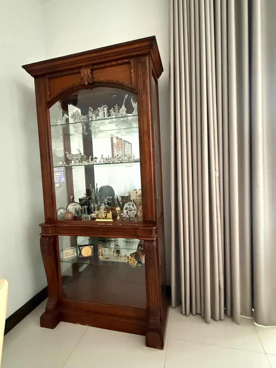Manama, Furniture, BHD 30,  Solid Wood Curio Display Cabinet With Top Light | Like New | Non-negotiable
