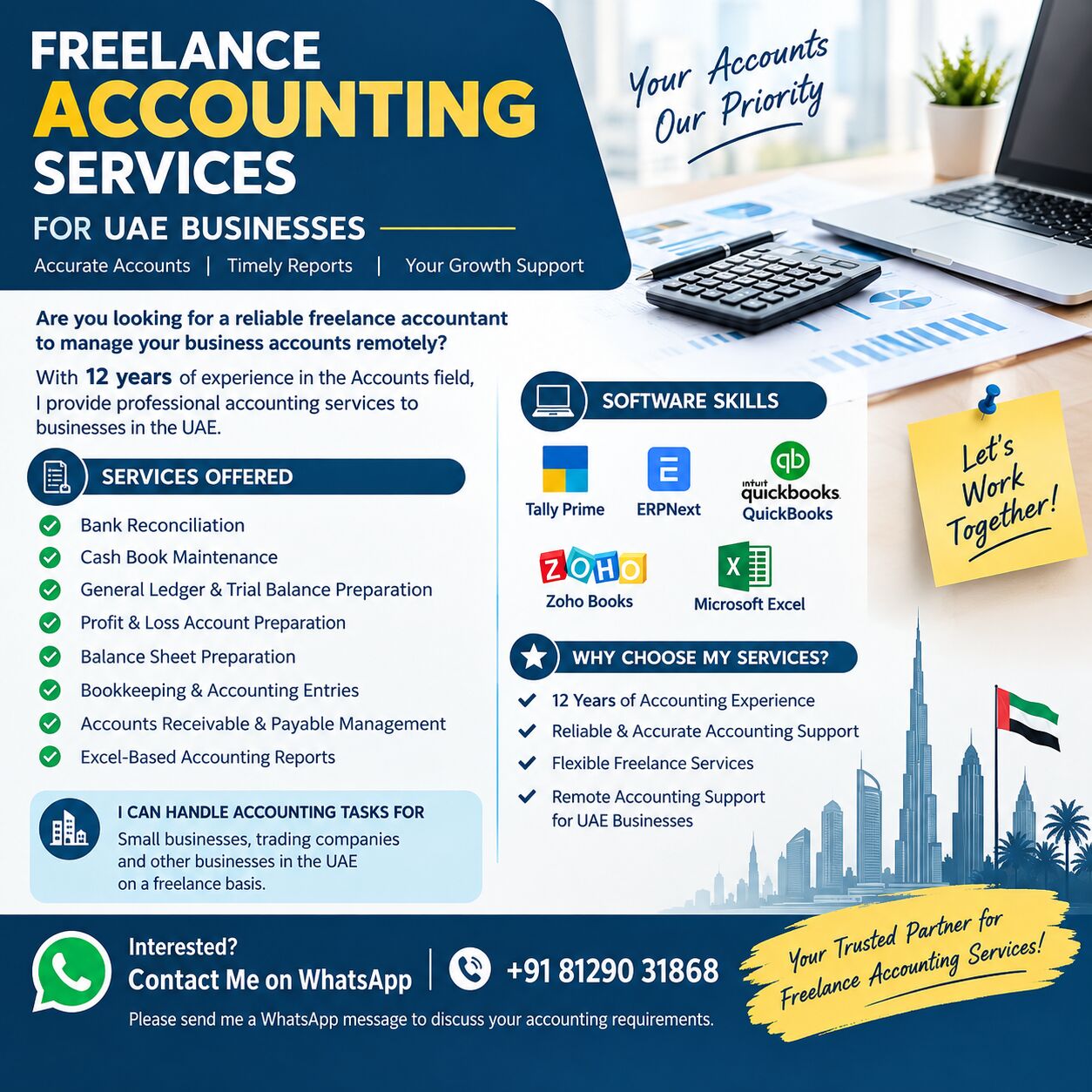 Kerala, Job Seekers, PROFESSIONAL FREELANCE ACCOUNTING SERVICES FOR UAE BUSINESSES
