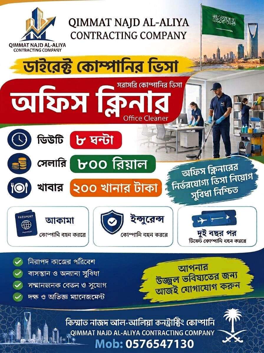 Riyadh, Jobs, Office Cleanar