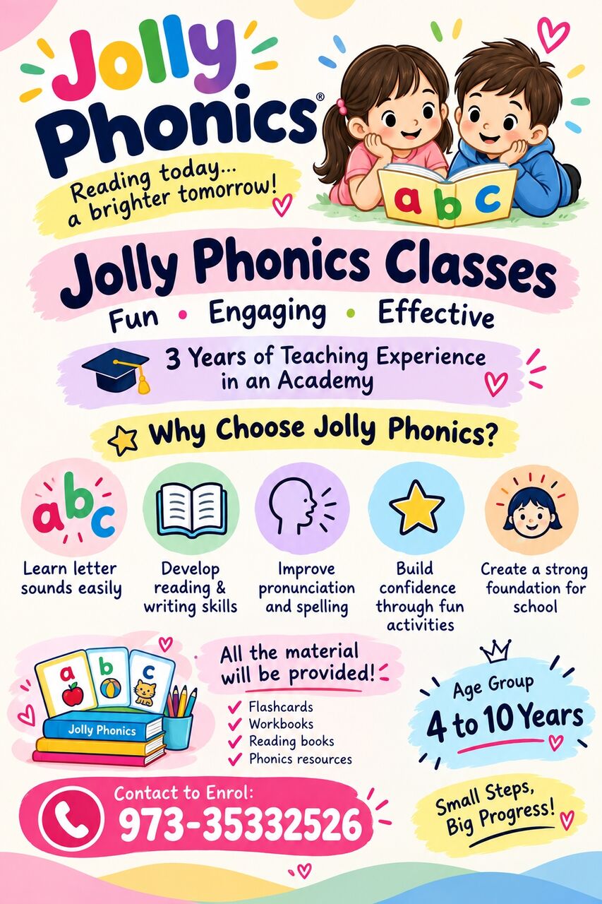 West Riffa, Lessons Offered, Jollyphonics Course