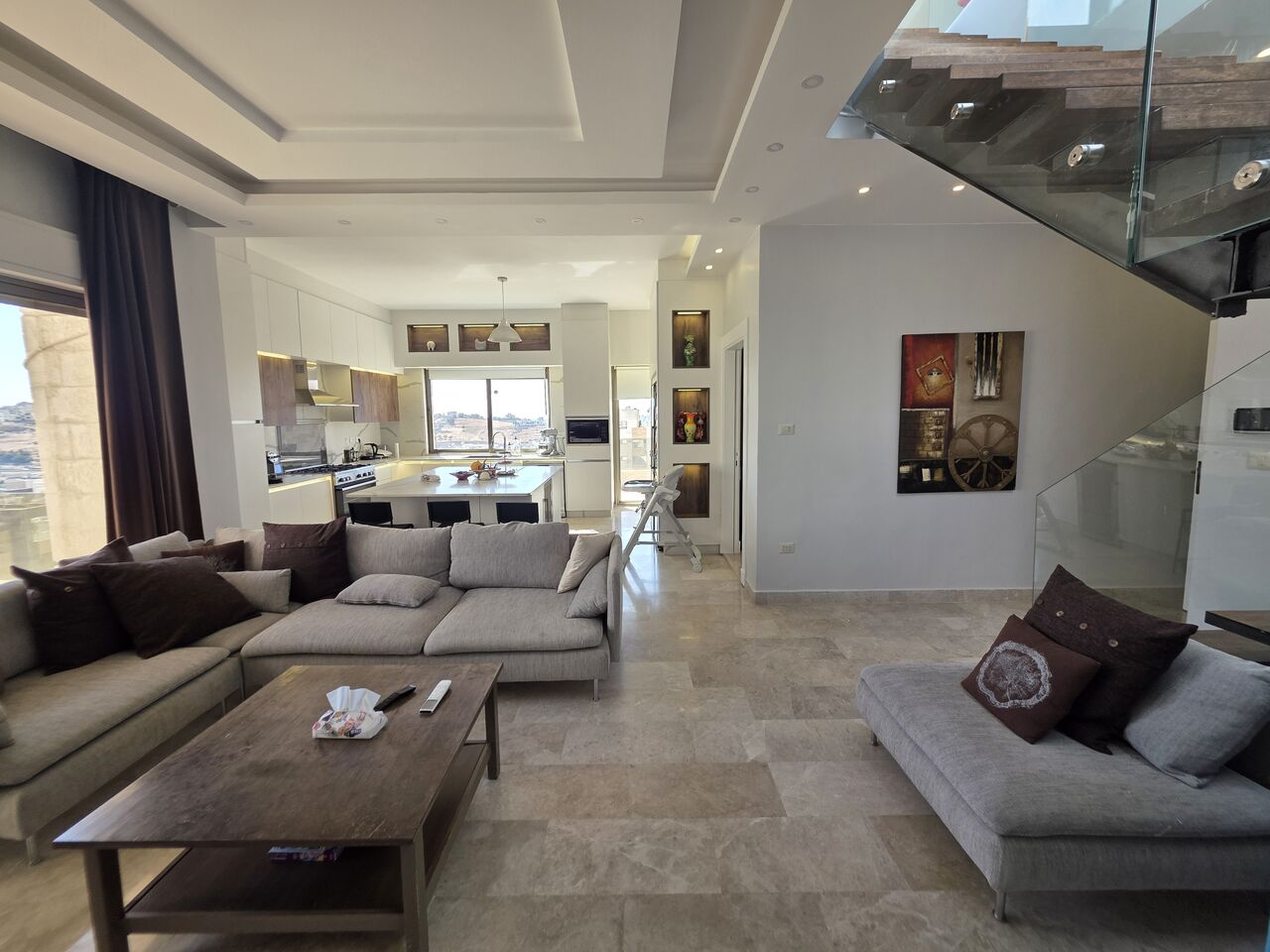 Amman, Apartments, Flats, Houses & Villas, JOD 35000/year,  Furnished,  4 BR,  Deplux Fully Furnished 4B Apart With Baconly And Terrace In Der Ghbar 00962777688956