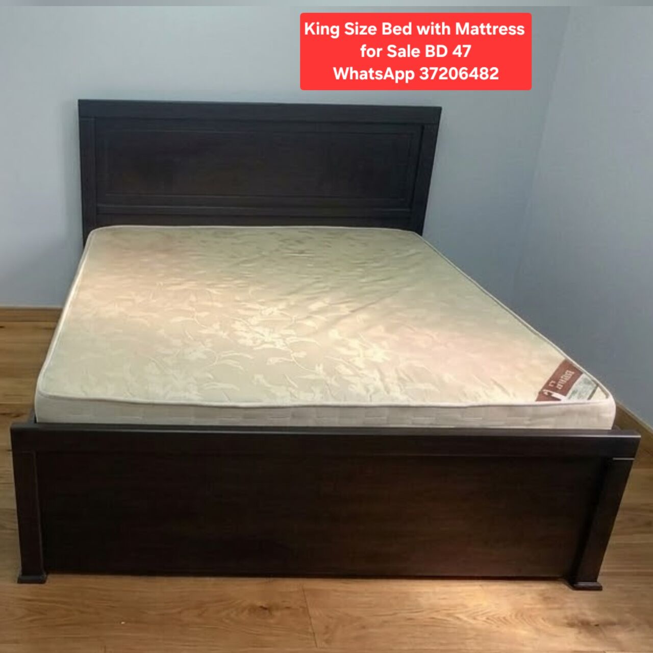 Manama, Furniture, BHD 47,  ✅️ King Size Bed With Mattress For Sale In Good Condition With Delivery