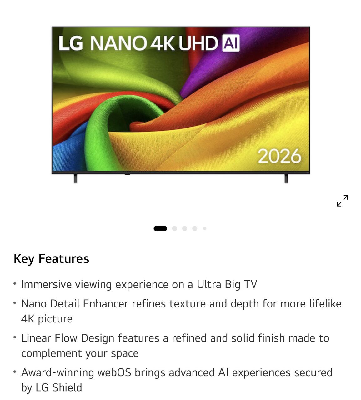 Riyadh, Electronics, SAR 3000,  85 Inch LG NANO 4K UHD AI Smart Tv