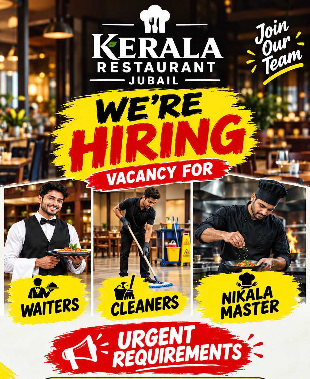 Jubail, Jobs, Need Hotel Staffs For Kerala Restaurant