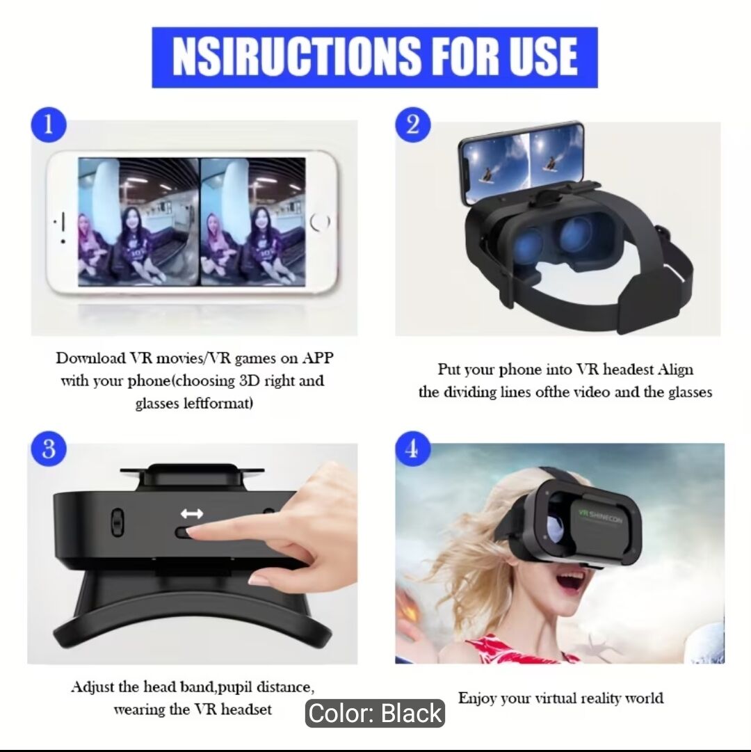 Riyadh, Photo & Video, SAR 100,  🥽 For Sale: VR SHINECON Virtual Reality Headset Experience 3D Entertainment At Home