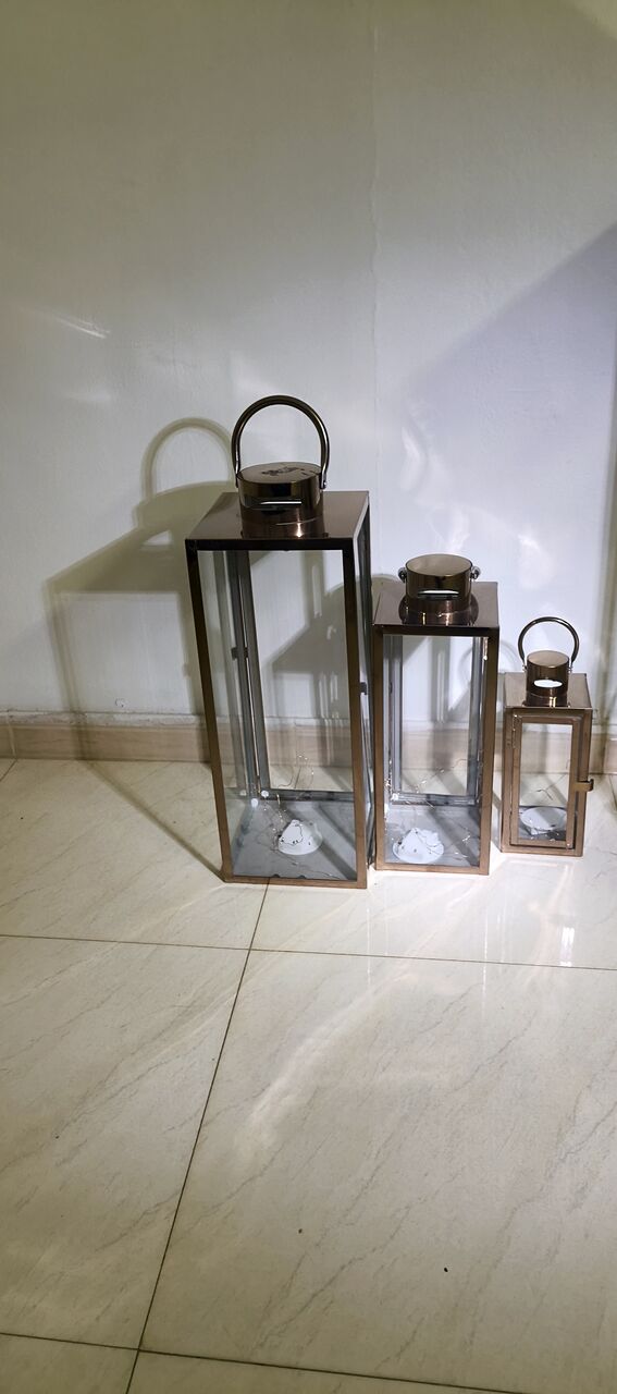 Olaya, Furniture, SAR 150,  3-piece Beautiful Copper Candle Holder Trio Home Center