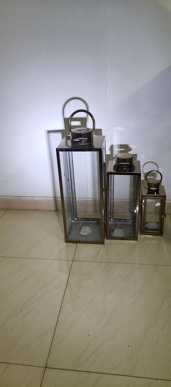 Olaya, Furniture, SAR 150,  3-piece Beautiful Copper Candle Holder Trio Home Center