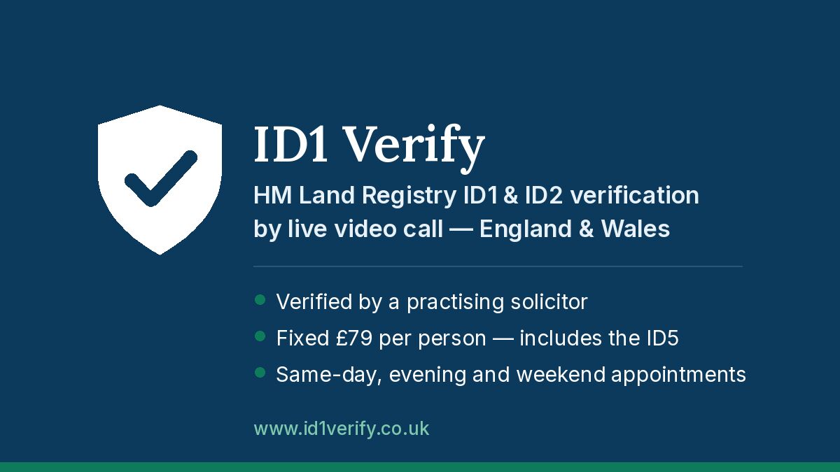 London, Legal, Land Registry ID1 Form Verification By Video Call &ndash; UK And Overseas