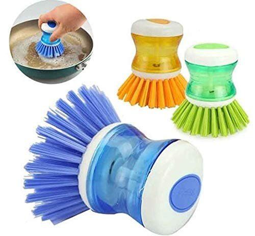 Mumbai, Household Items, INR 199,  Dish Wash Brush With Soap Dispenser (Pack Of 3) - Only Rs.199