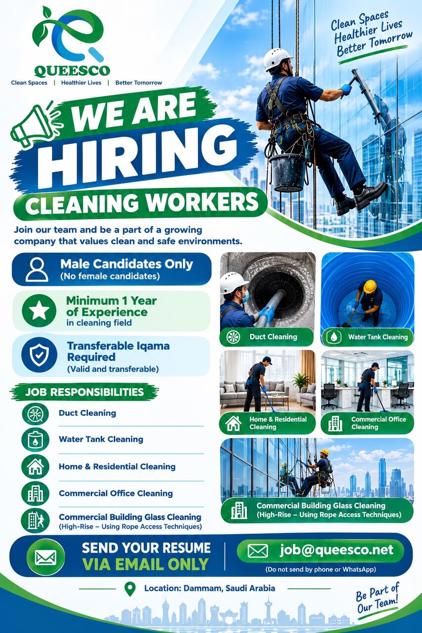 Dammam, Jobs, Cleaner &ndash; House, Office & Commercial Cleaning