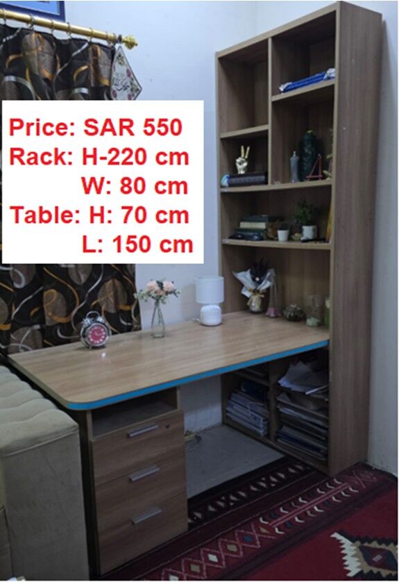 Jubail, Furniture, SAR 550,  Study Table With Book Rack For Sale