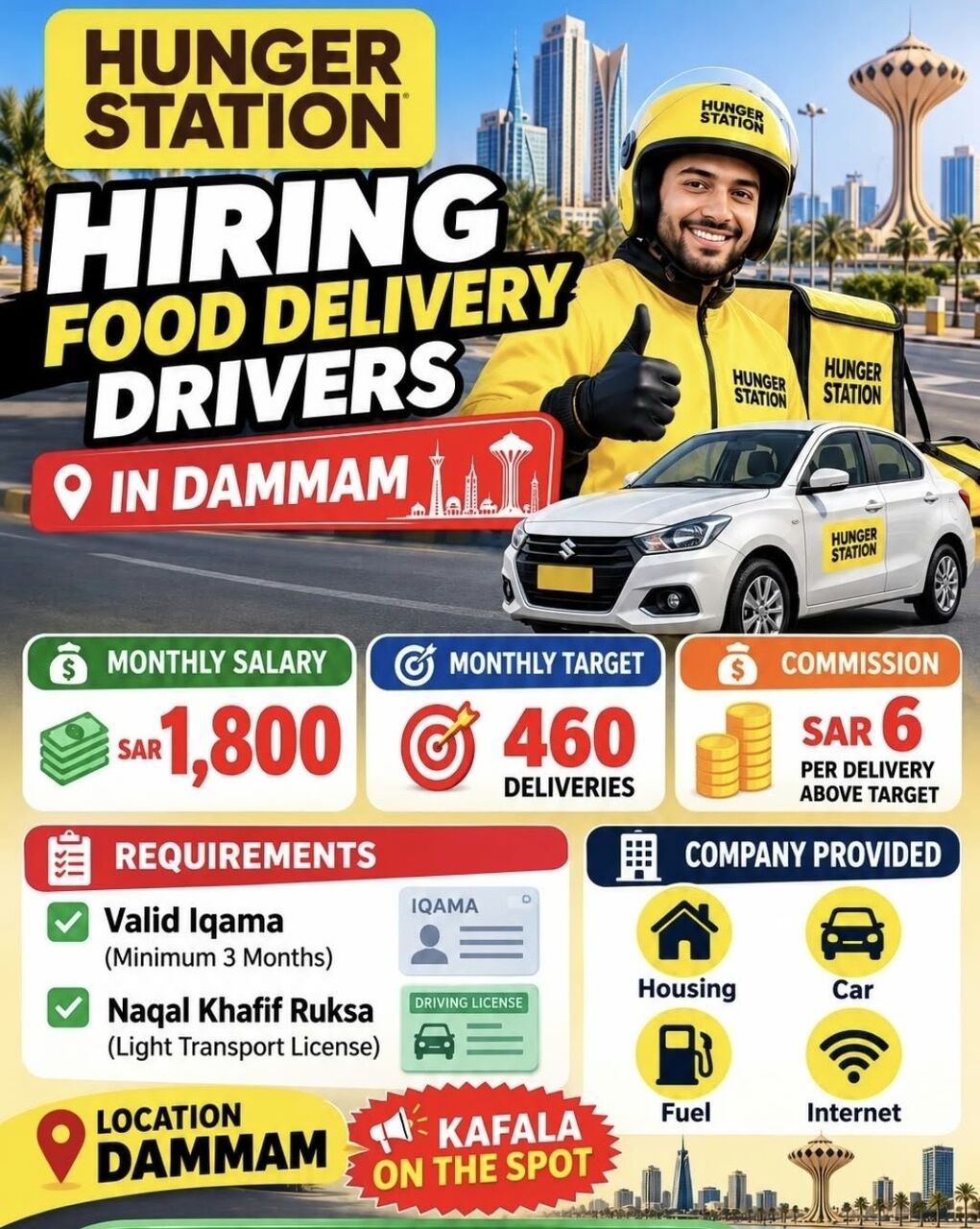 Riyadh, Jobs, URGENT HIRING: 100 FOOD DELIVERY DRIVERS &ndash; IMMEDIATE KA FALA TRANSFER