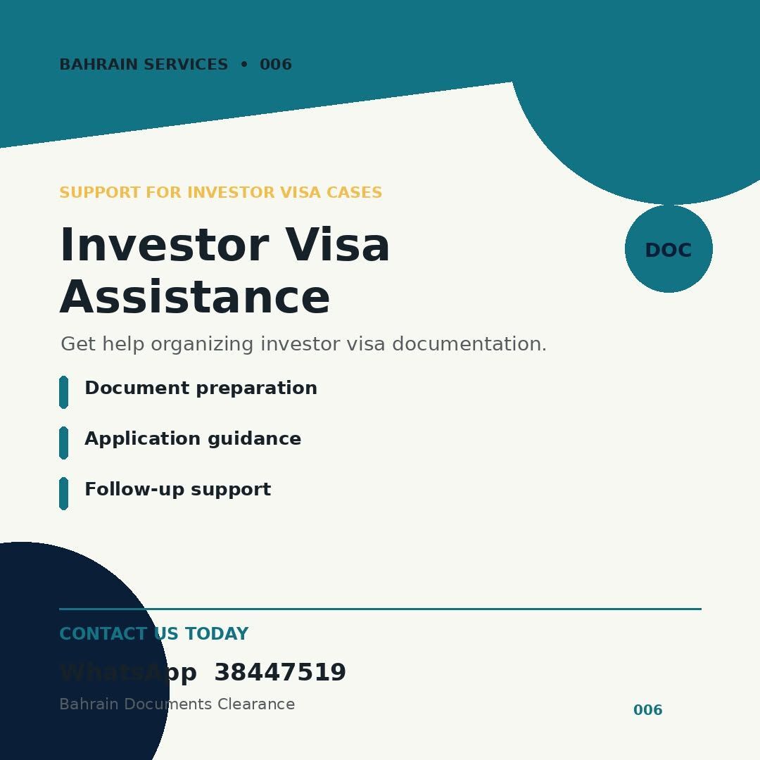 Manama, Business, Investor Visa Assistance