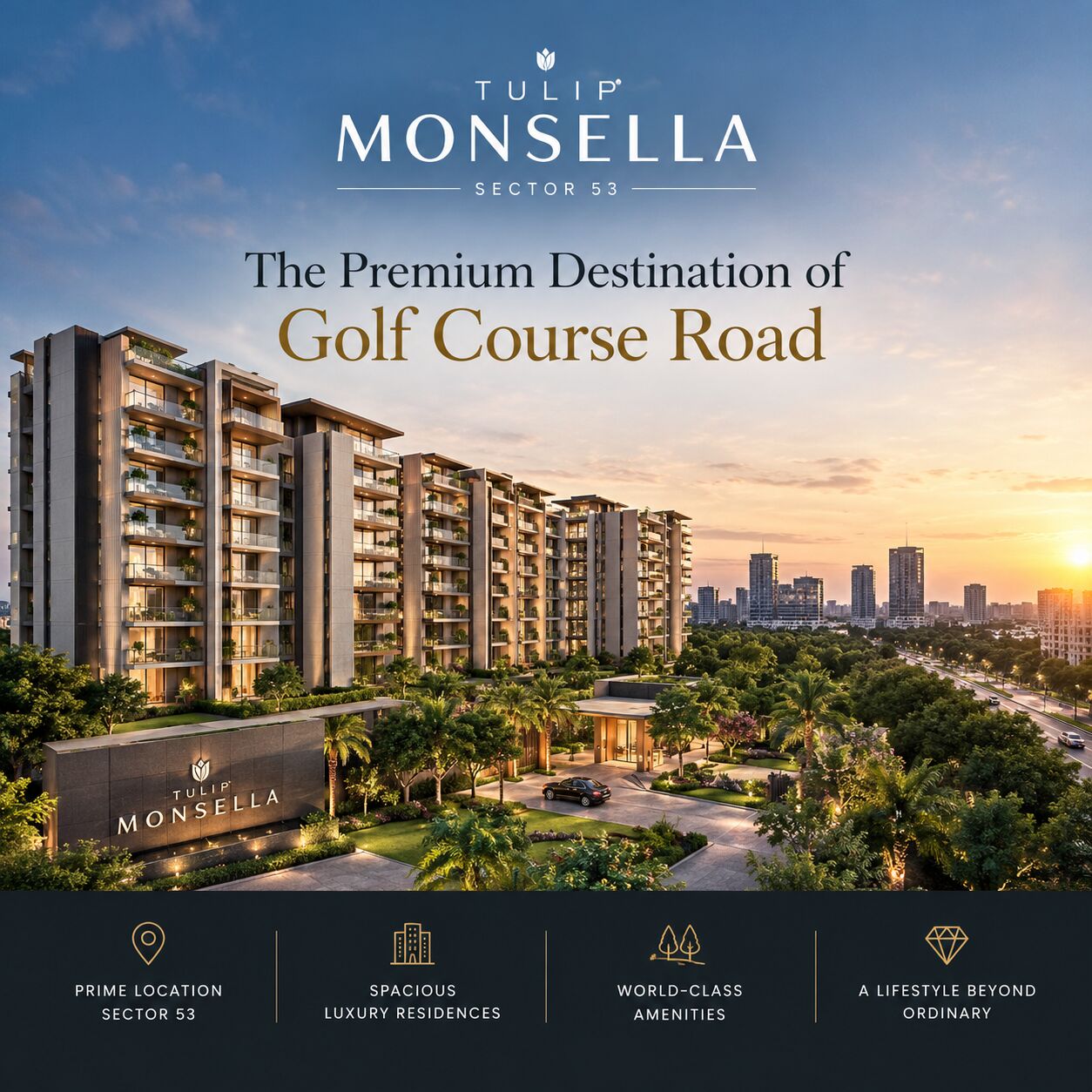 Gurgaon, Real Estate For Sale, 4 BR,  Tulip Monsella Sector 53 - The Premium Destination Of Golf Course Road