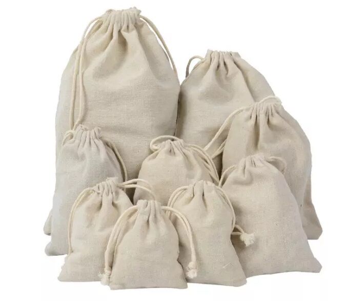 New York, Clothing & Accessories, Cotton Pouch Mini Muslin Cloth Bags Cotton Dust Drawstring Bag, Promotional Muslin Bag