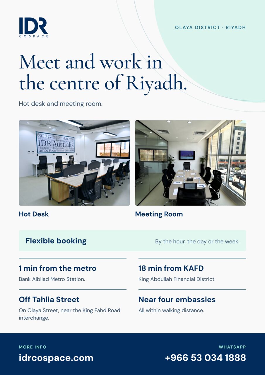 Olaya, Business, Coworking Desks & Meeting Rooms In Olaya, Riyadh - Daily & Hourly