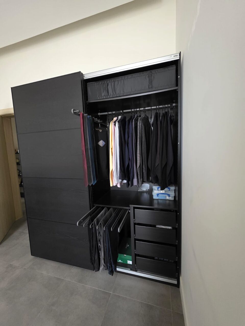 Al Hamra, Furniture, SAR 2000,  IKEA PAX Sliding-Door Wardrobe &ndash; Black-Brown &ndash; Riyadh