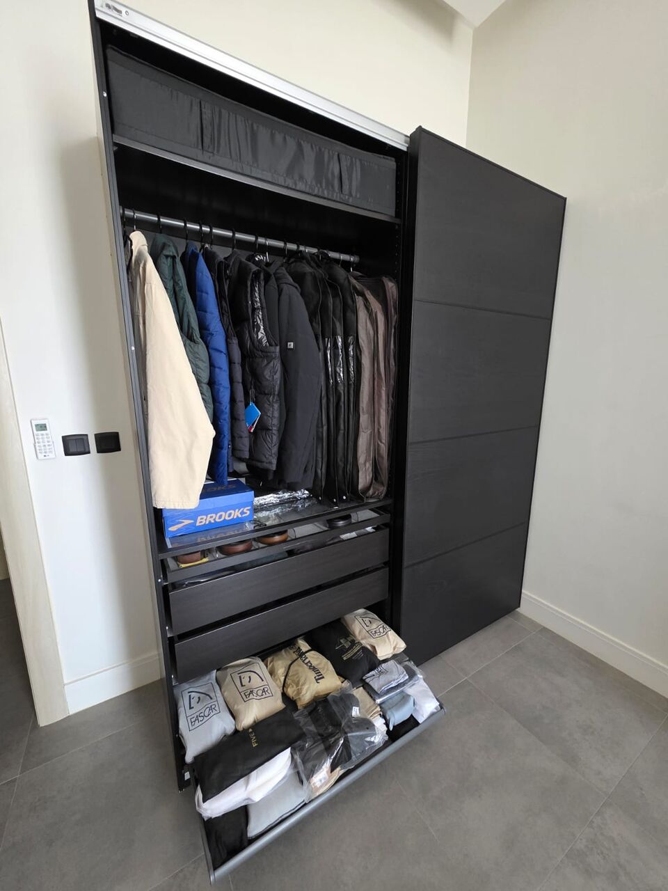 Al Hamra, Furniture, SAR 2000,  IKEA PAX Sliding-Door Wardrobe &ndash; Black-Brown &ndash; Riyadh