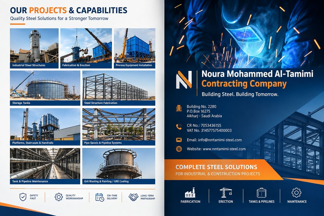 Riyadh, Construction, Steel Fabrication, Erection & Sandblasting/Painting Contractor &ndash; Al Kharj, Saudi Arabia