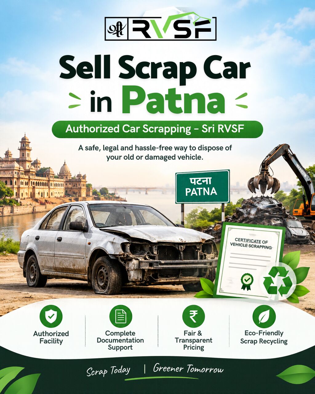Mumbai, Construction, Sell Scrap Car In Patna | Authorized Car Scrapping &ndash; Sri RVSF