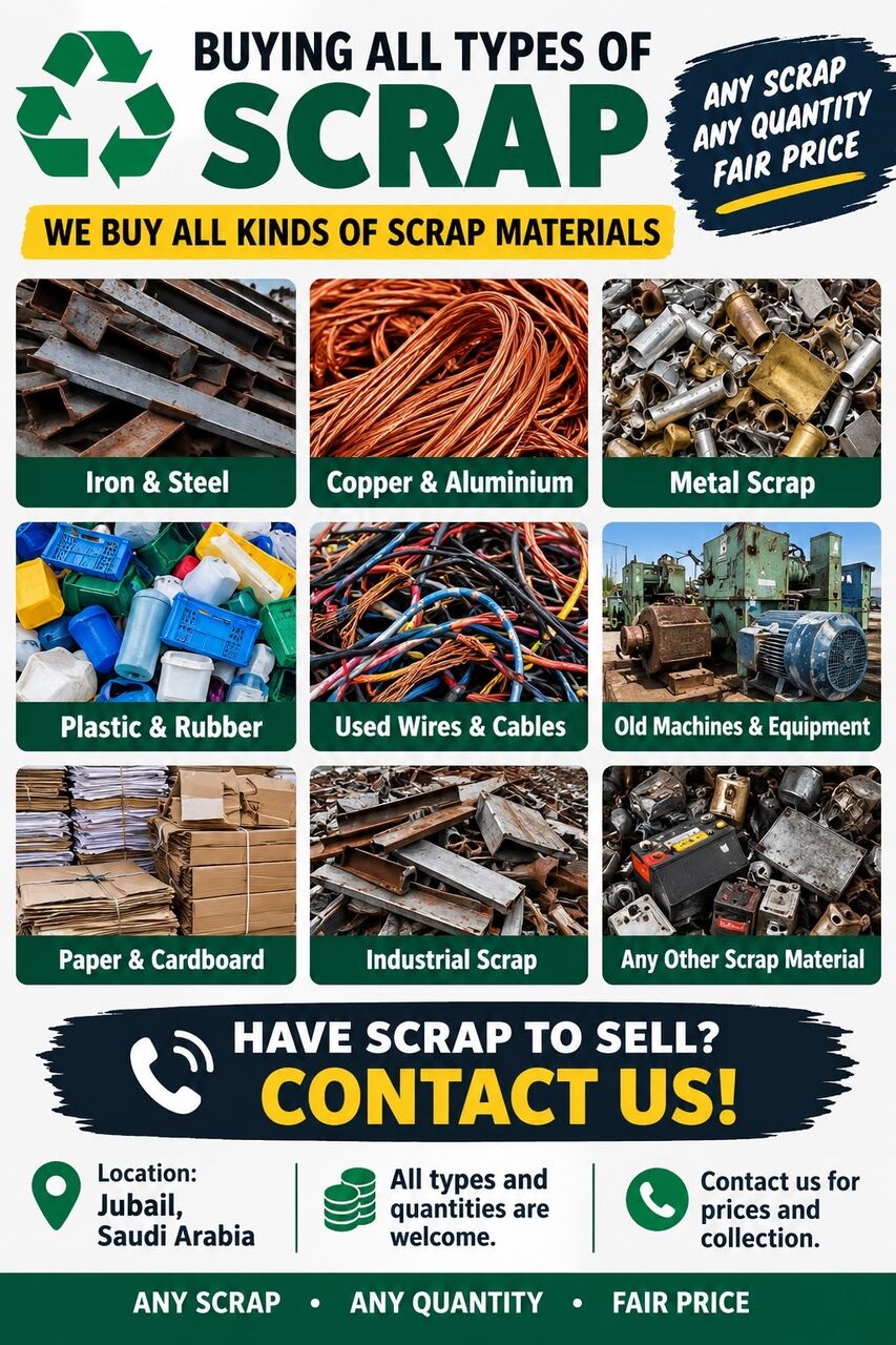 Al Jubail Al Balad, Items Wanted, Buying All Types Of Scrap And Building Demolation