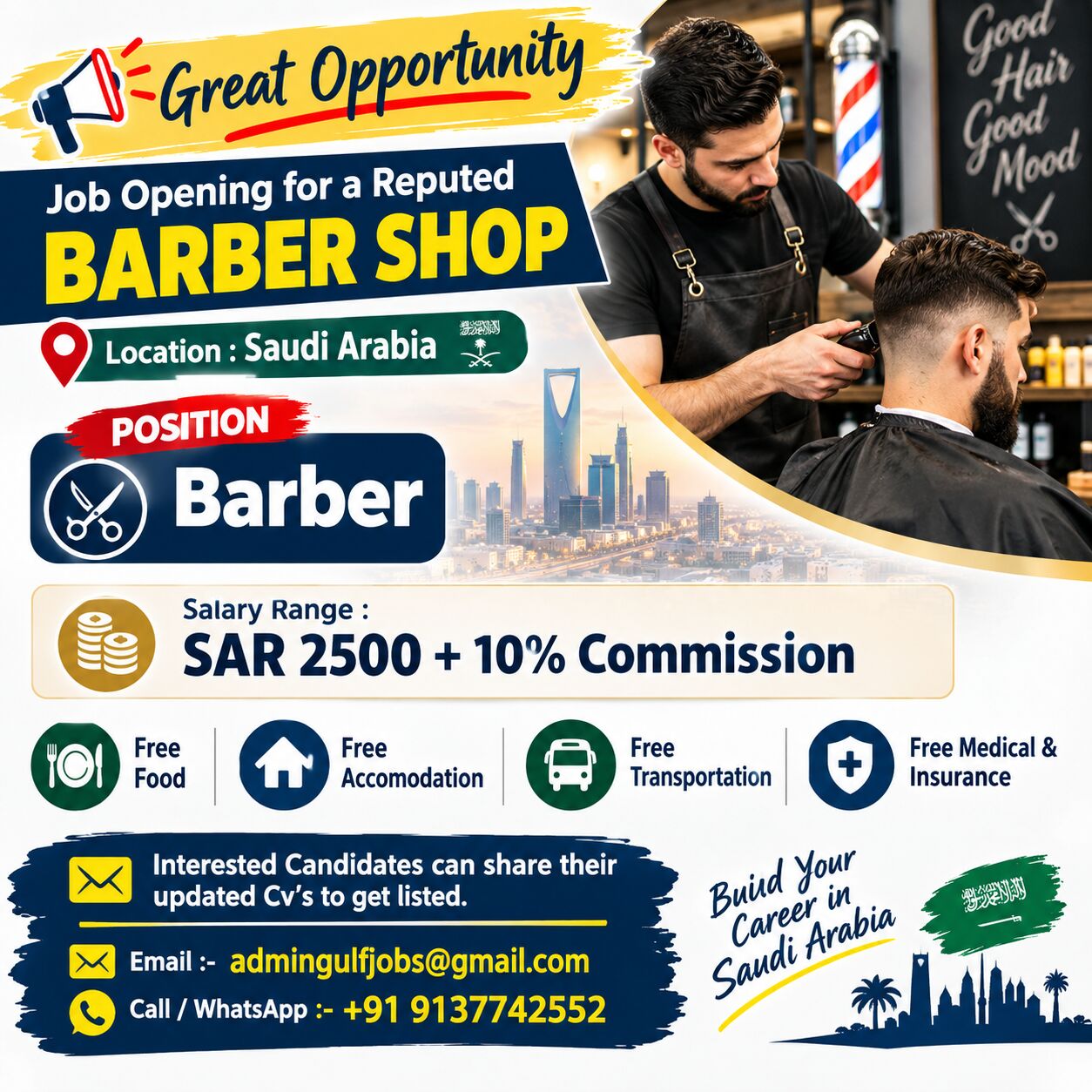Mumbai, Jobs, Urgently Required Barbers For A Professional Saloon