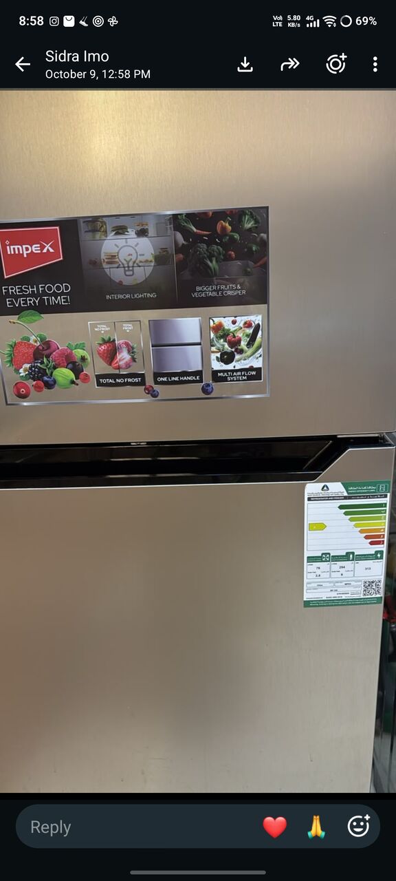 Riyadh, Appliances, SAR 1600,  Refrigerator 1 Year Old Brand New Working Perfectly Fine No Problem