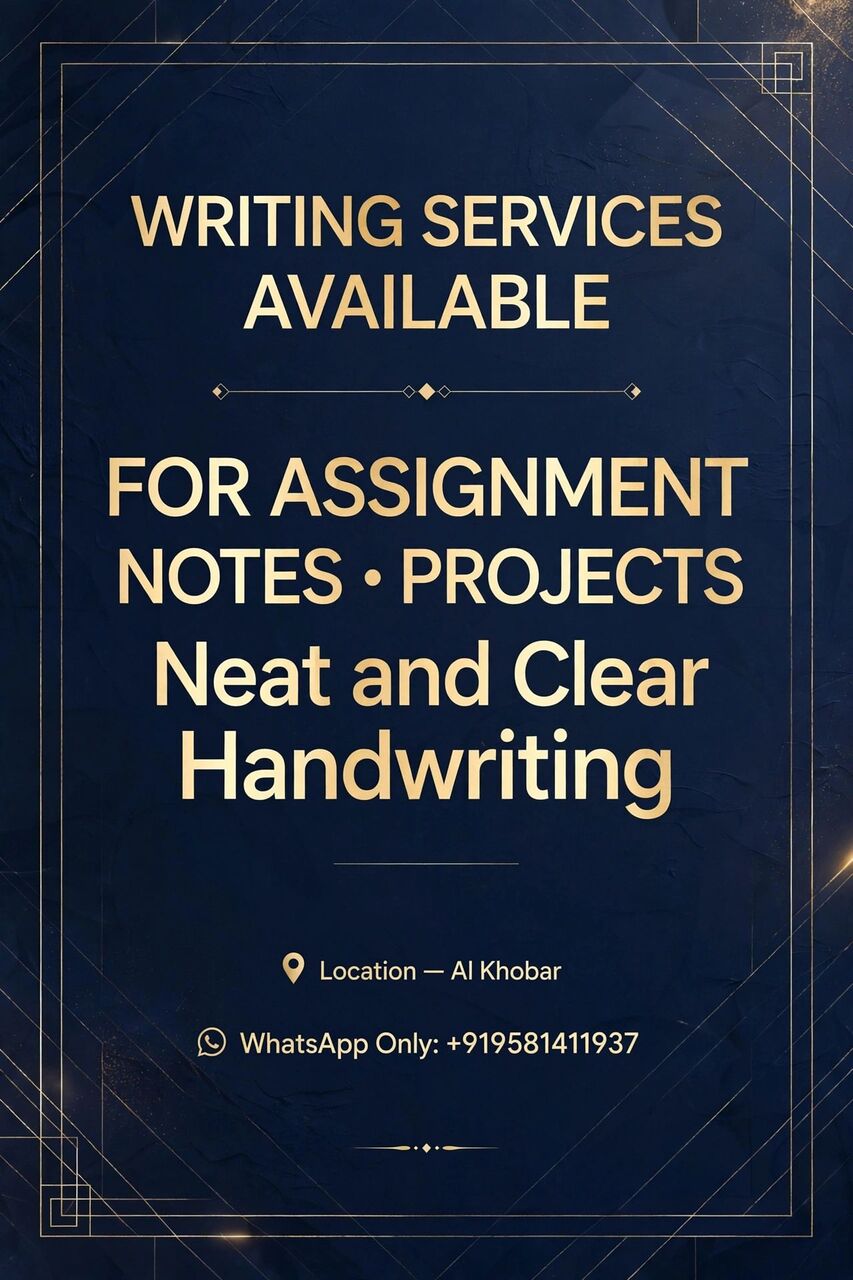 Dammam, Writing, Writing Services Available