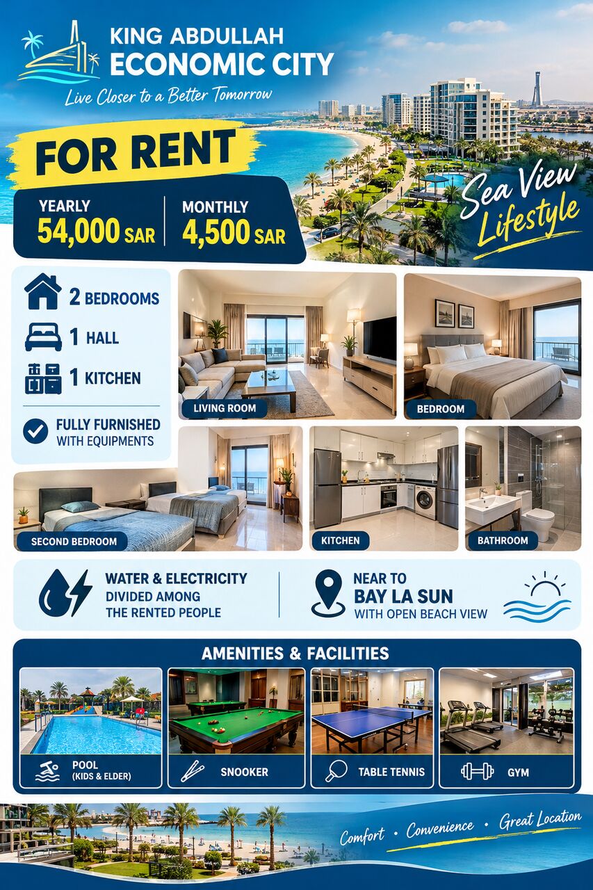 Riyadh, Apartments, Flats, Houses & Villas, SAR 54000/month,  2 BR,  Room For Rent - KAEC