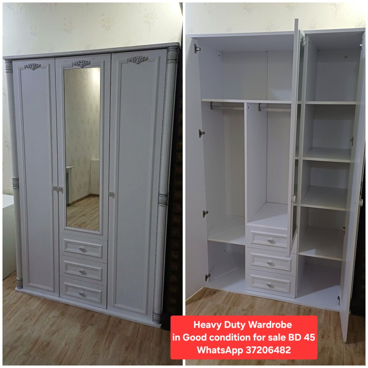 Manama, Furniture, BHD 45,  ✅️ Heavy Duty Wardrobe For Sale In Good Condition With Delivery
