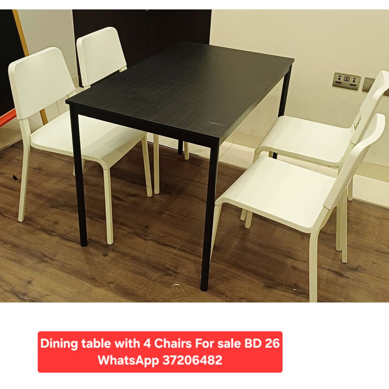 Manama, Furniture, BHD 26,  ✅️ Dining Table & 4 Chairs For Sale In Good Condition With Delivery