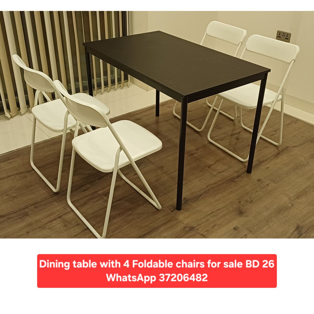 Manama, Furniture, BHD 26,  ✅️ Dining Table & 4 Chairs For Sale In Good Condition With Delivery