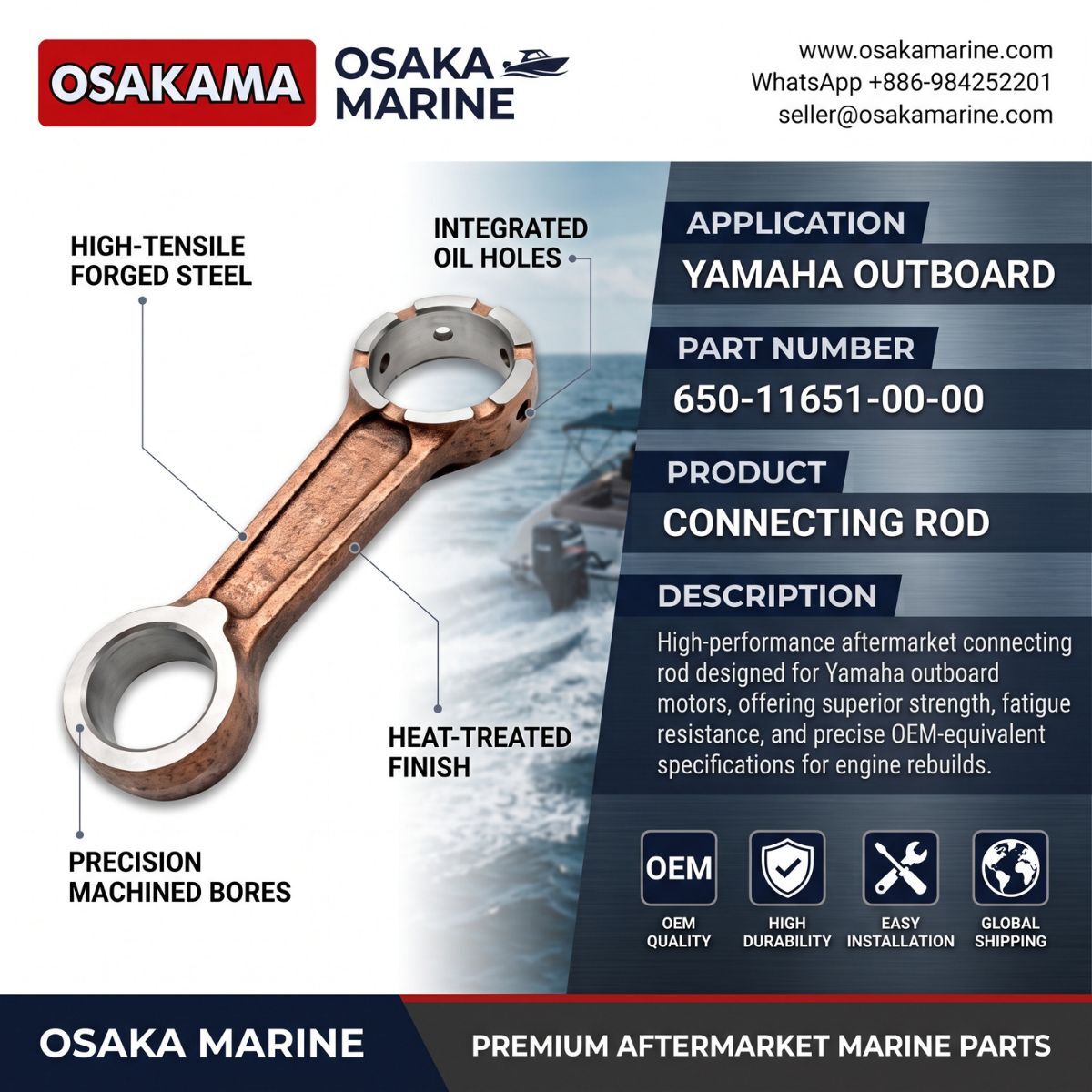 Mumbai, Auto Parts, INR 99999,  CONNECTING ROD 650-11650-00-00 FOR YAMAHA OUTBOARD