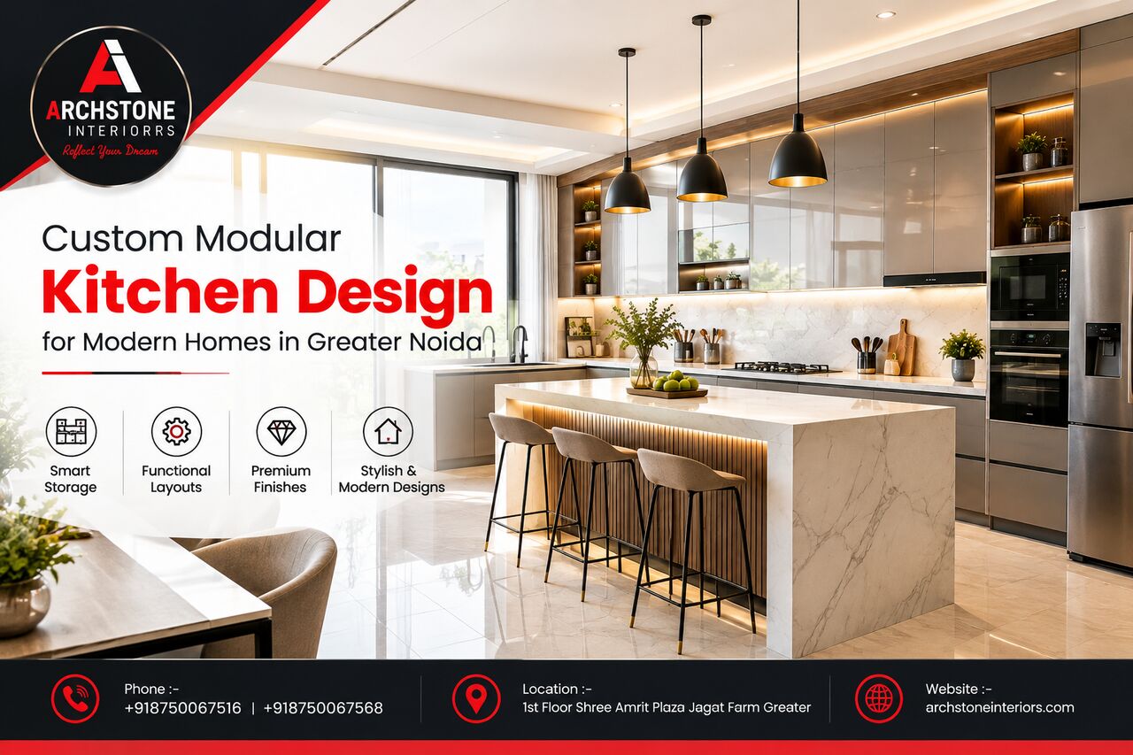 Greater Noida, Interior Design, Custom Modular Kitchen Design For Modern Homes In Greater Noida