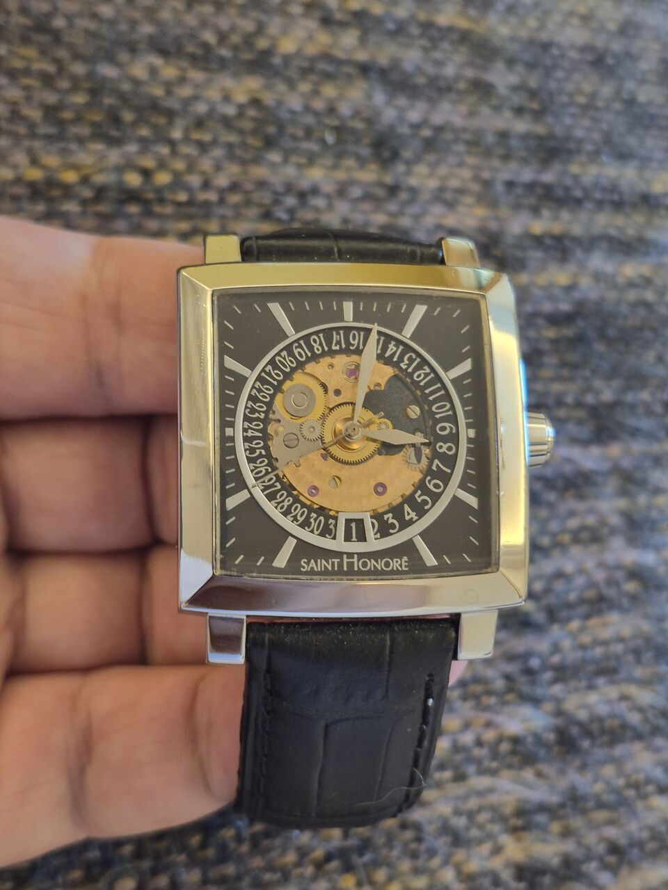 Riyadh, Watches, SAR 1450,  Saint Honore Automatic Watch Big Dial 42mm For Men Original Swiss Made
