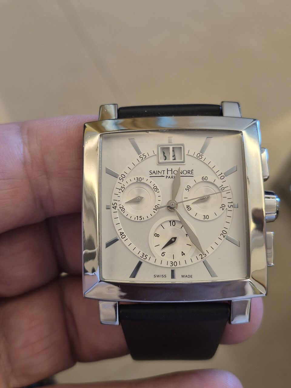 Riyadh, Watches, SAR 1350,  Saint Honore Chronograph Watch Big Dial 42mm For Men Original Swiss Made