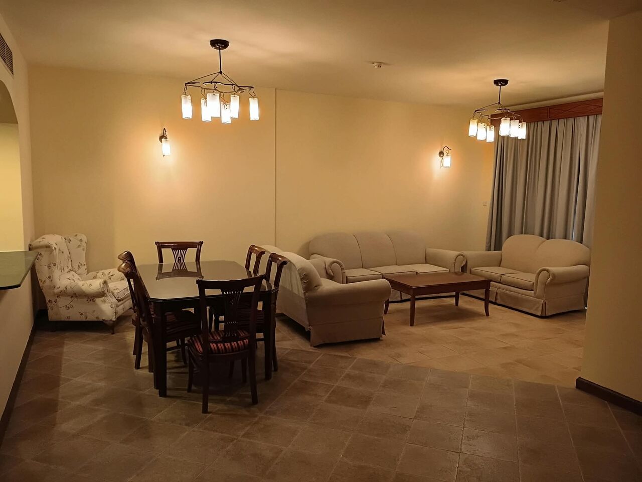 Sanabis, Apartments, Flats, Houses & Villas, BHD 450/month,  Furnished,  2 BR,  Unlimited EWA - FF 2 Bedroom 3 Washroom Hall Kitchen