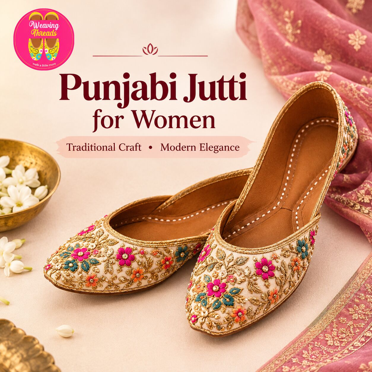 New Delhi, Clothing & Accessories, INR 1750,  Upgrade Your Ethnic Outfits A Perfect Finish With Punjabi Jutti For Women