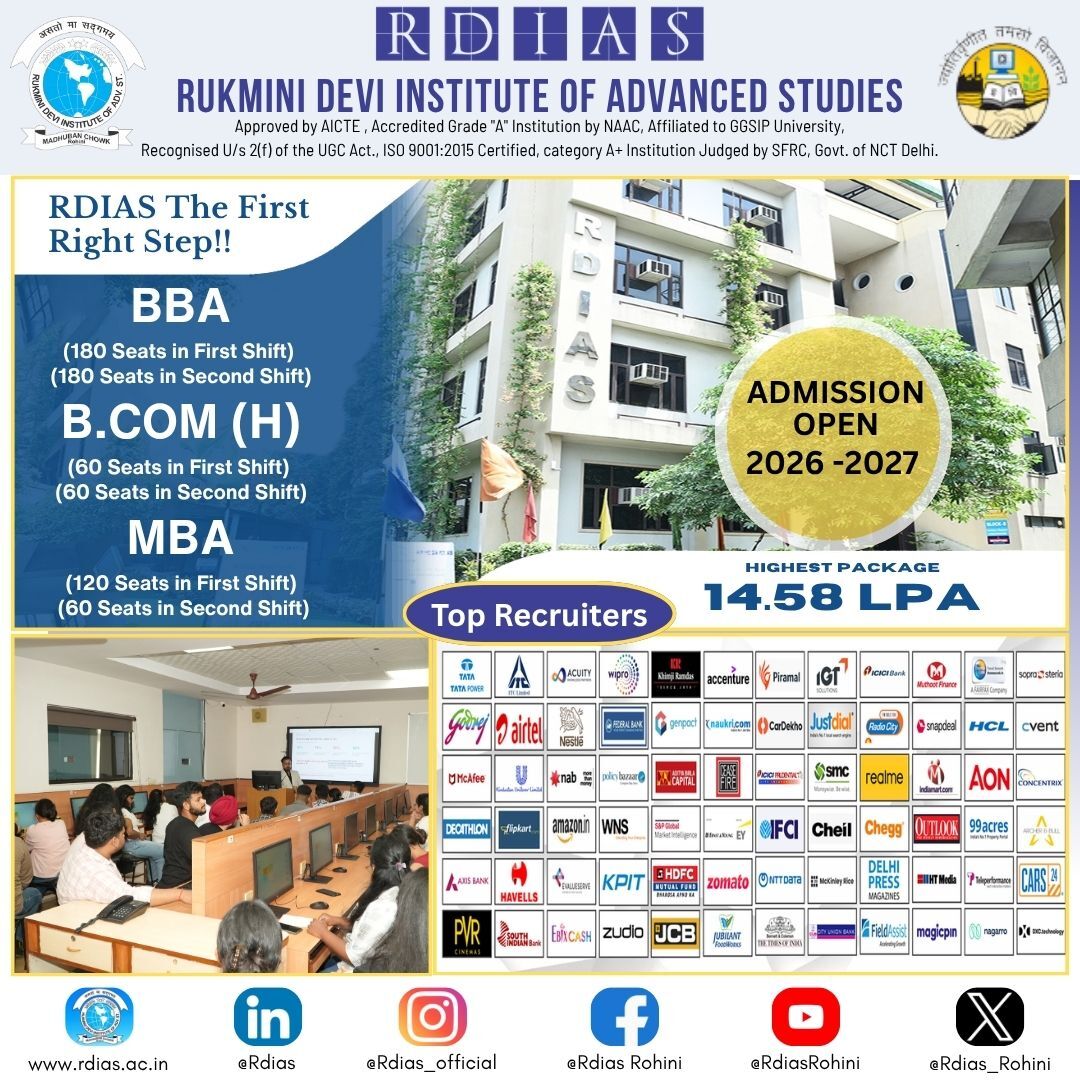 New Delhi, Education, Explore Top Colleges In IP University For BBA, B.Com And MBA &ndash; RDIAS