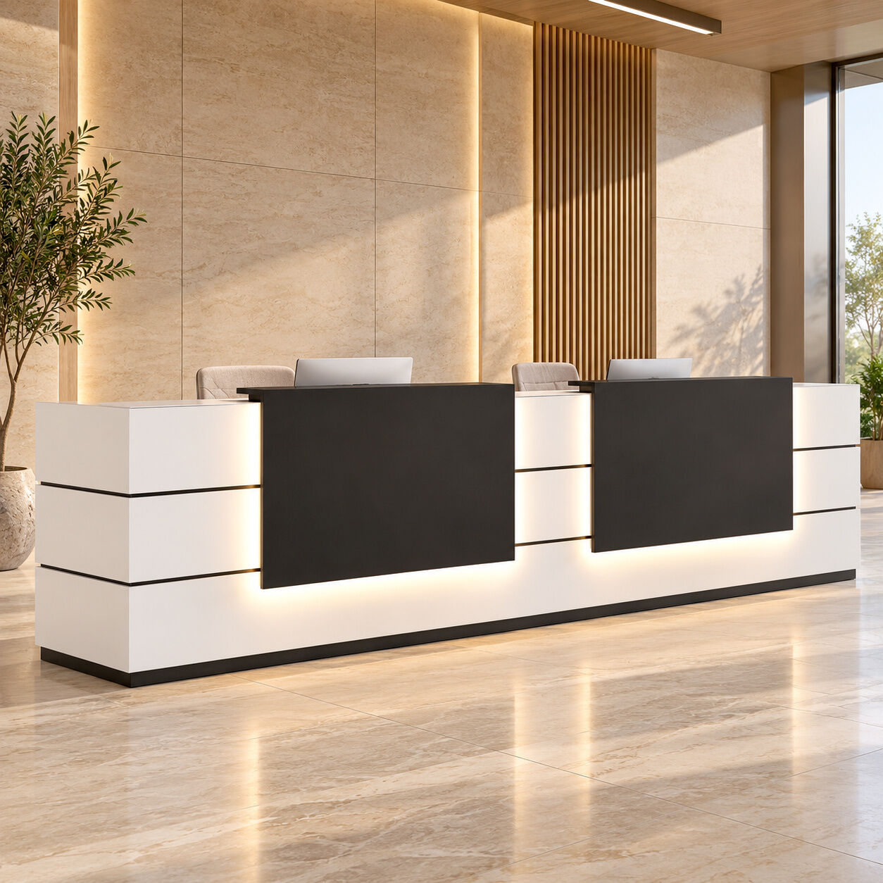 Dubai, Furniture, AED 5445,  Vast Large Reception Desk In Dubai | Ergospace