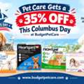 Pet Care Gets A 35% Off This Columbus Day At BudgetPetCare