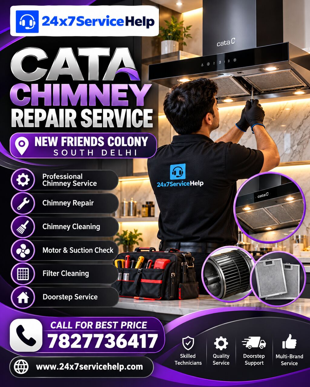 New Delhi, Appliance Repair, Expert Kitchen Ventilation Support With Cata Chimney Repair Service In New Friends Colony