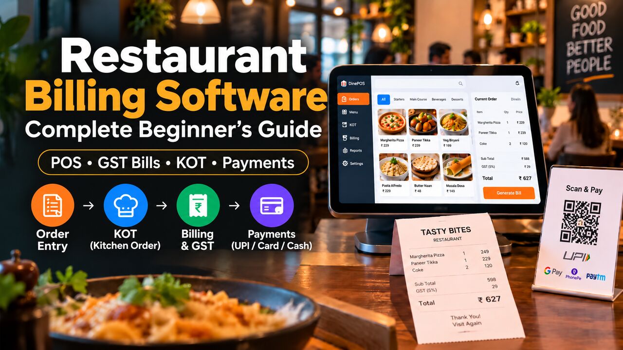 Indore, Restaurants, How Restaurant Billing Software Works: A Beginner&rsquo;s Guide