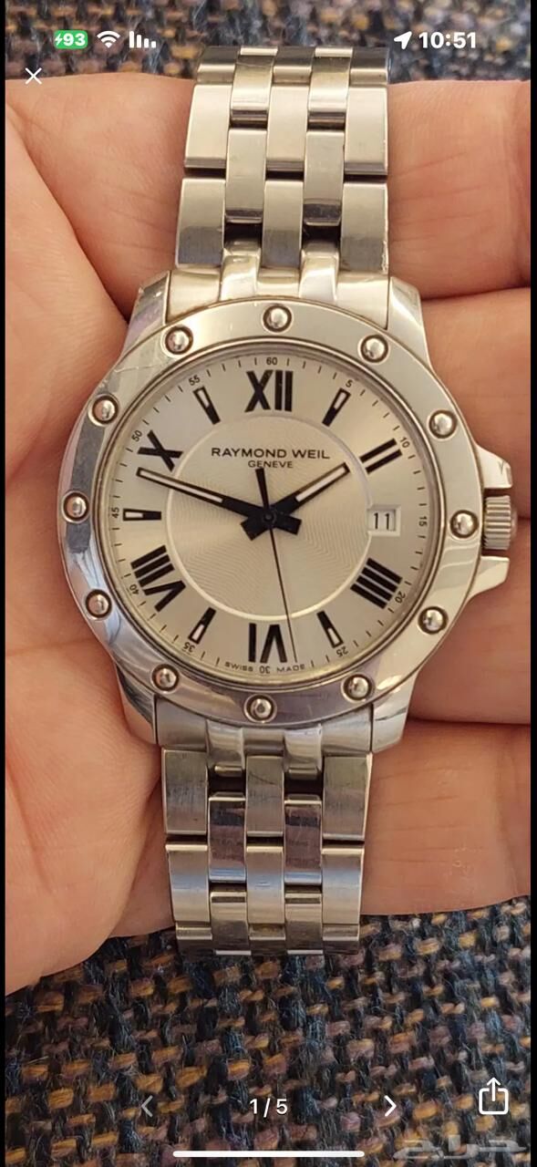 Riyadh, Watches, SAR 1350,  Raymond Weil Watch Big Dial 42mm For Men Original Swiss Made
