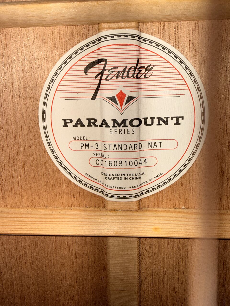 Jubail, Musical Instruments, SAR 2500,  🎸 Fender Paramount PM-3 Standard NAT Acoustic-Electric Guitar