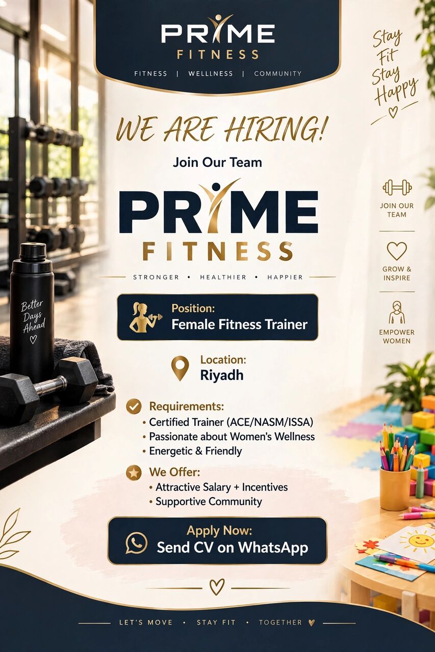 Al Murabba, Jobs, Wanted FEMALE FITNESS TRAINER