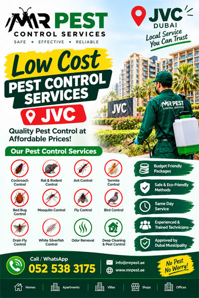 Jumeirah Village Circle, Pest Control, Low Cost Cockroach Infestation JVC