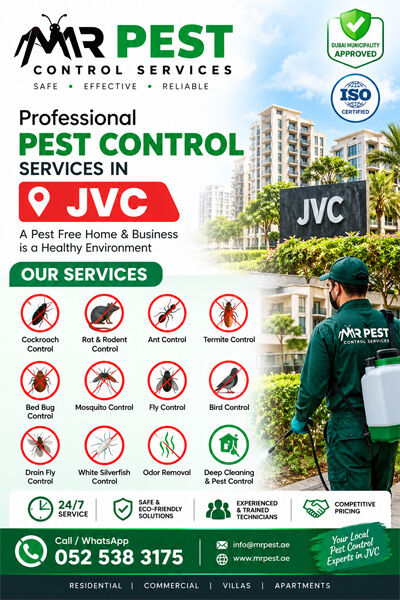 Jumeirah Village Circle, Pest Control, Low Cost Cockroach Infestation JVC
